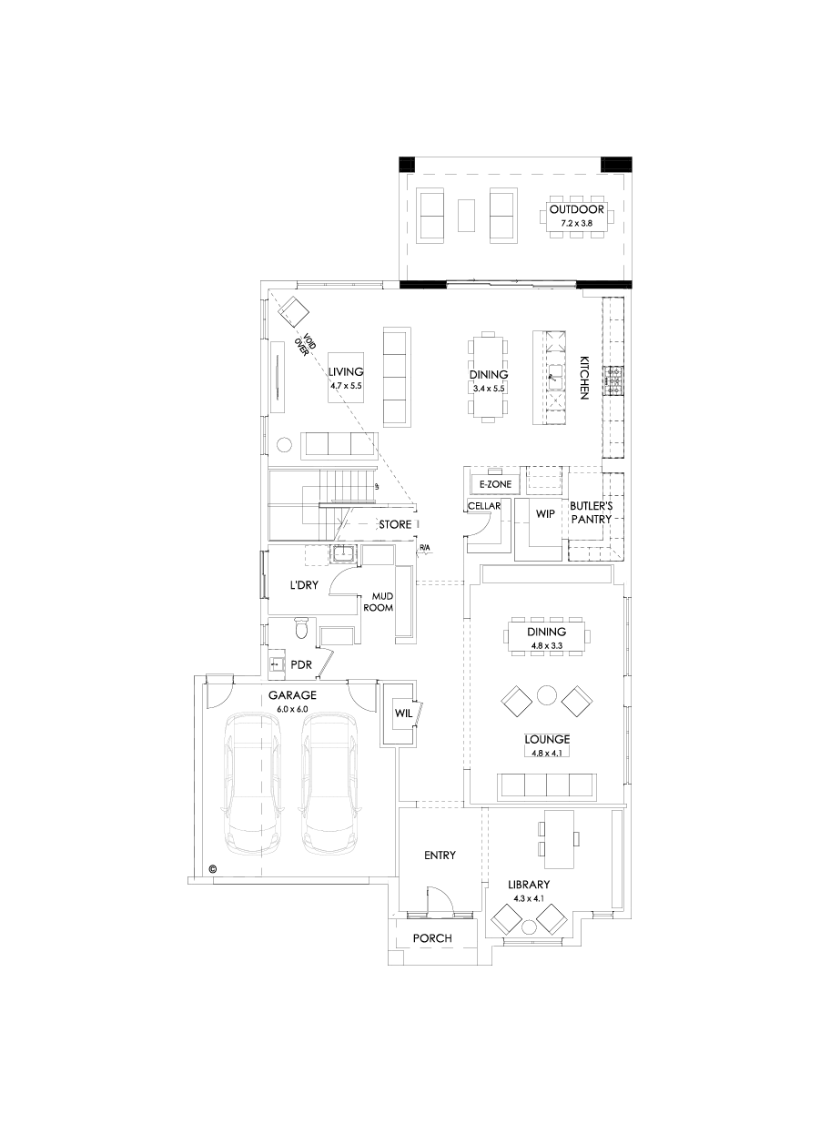 52 Ground Floor Floorplan (Alternate grand outdoor living)
