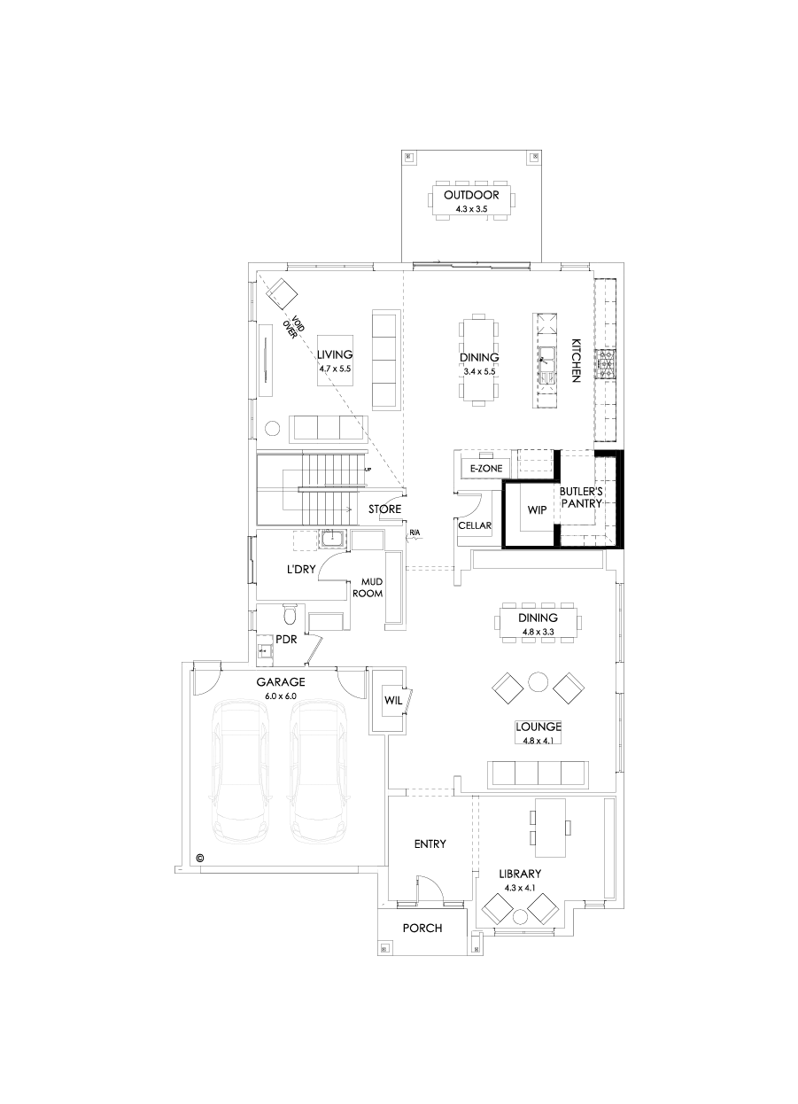 52 Ground Floor Floorplan (Butler's pantry - Included)
