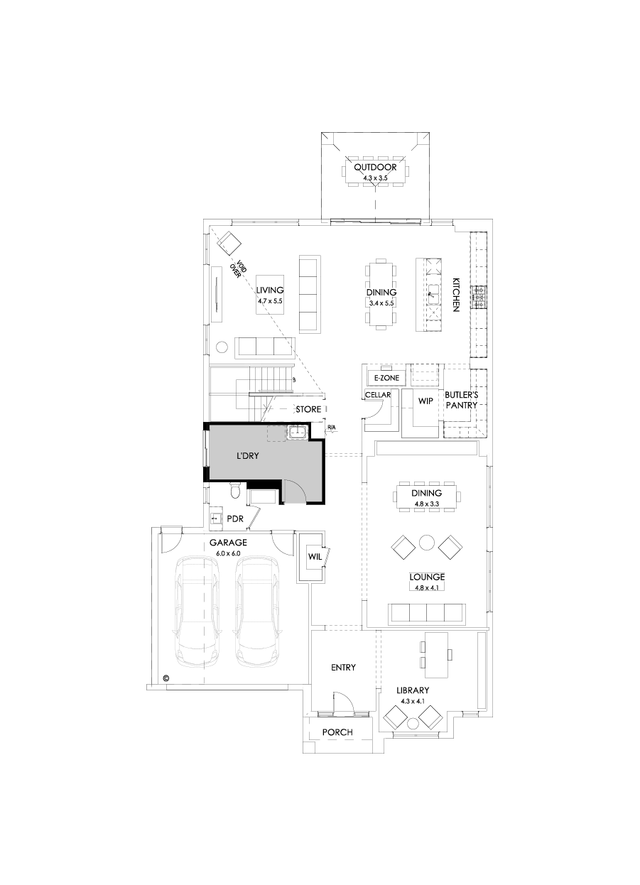 52 Ground Floor Floorplan (Grand laundry)