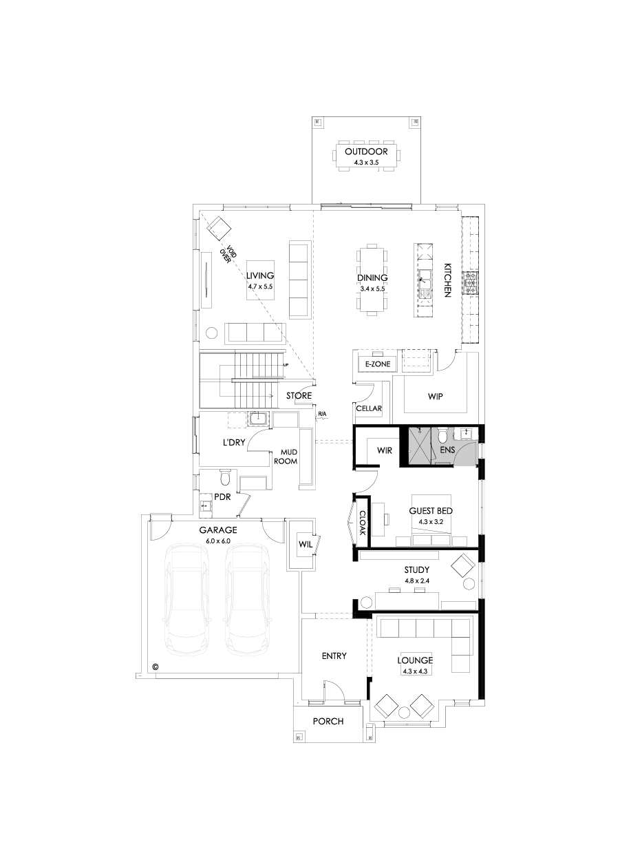52 Ground Floor Floorplan (Guest bedroom)