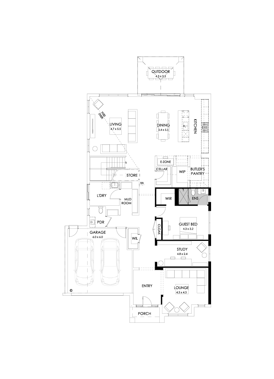 52 Ground Floor Floorplan (Guest bedroom)