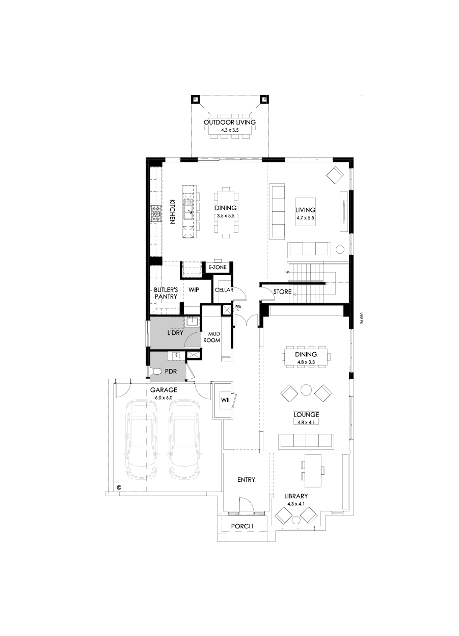 52 Ground Floor Floorplan (Rear flip)