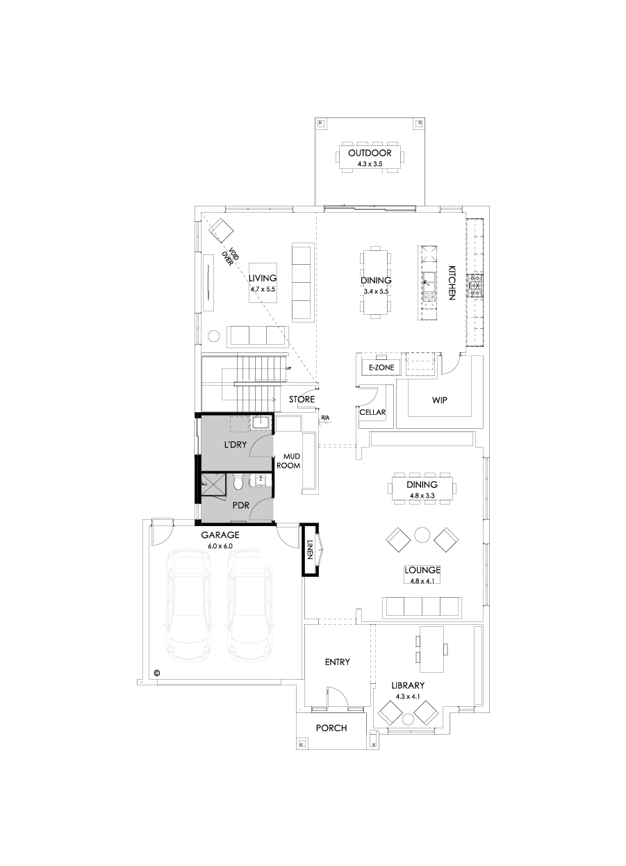 52 Ground Floor Floorplan (Shower to powder)