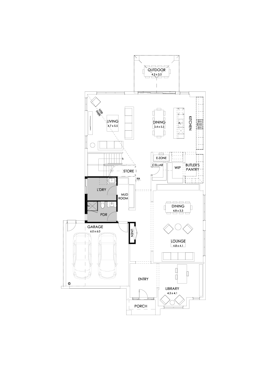 52 Ground Floor Floorplan (Shower to powder)