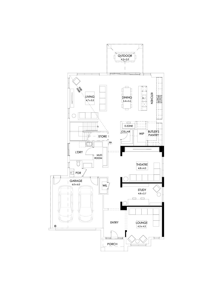 52 Ground Floor Floorplan (Theatre)