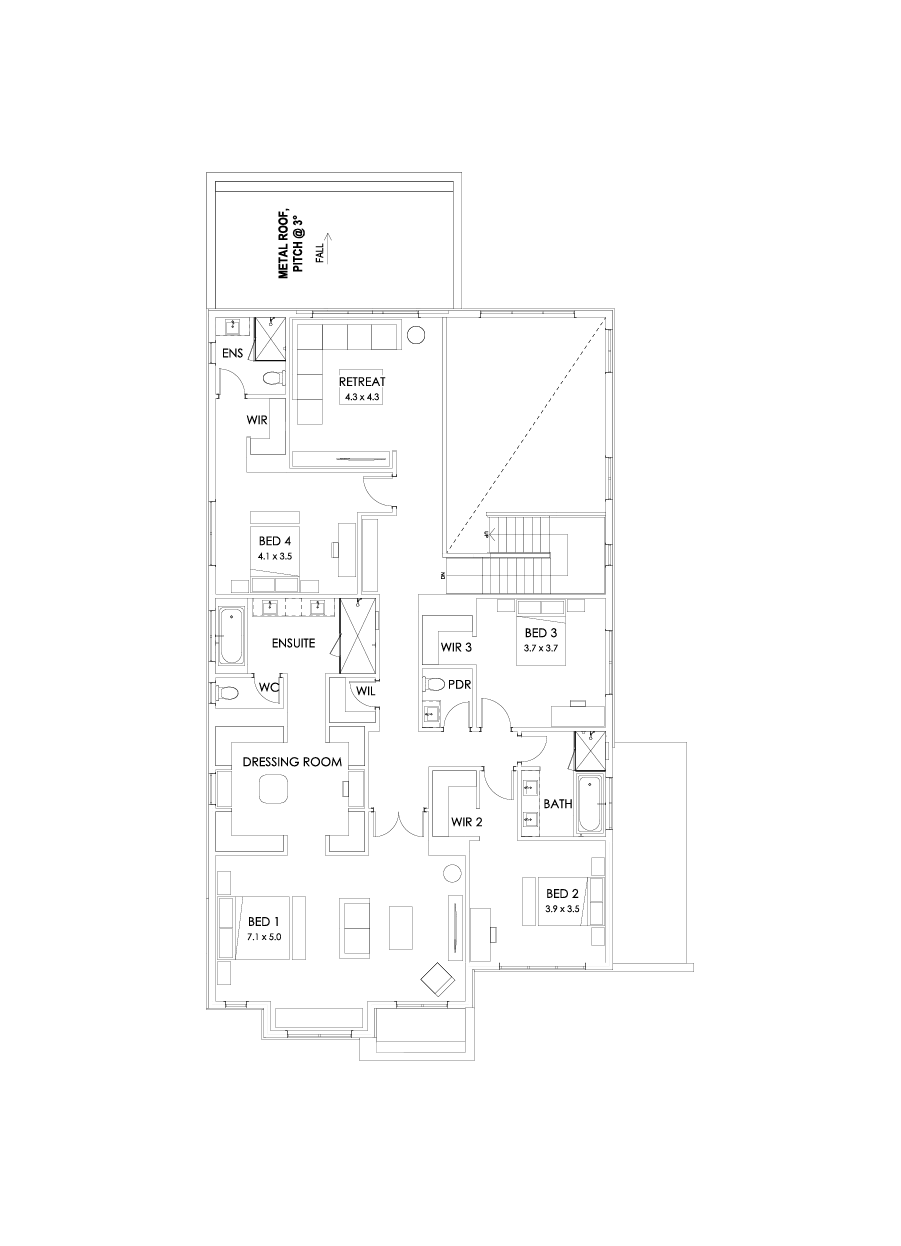 52 First Floor Floorplan (Alternate grand outdoor living - Flipped)