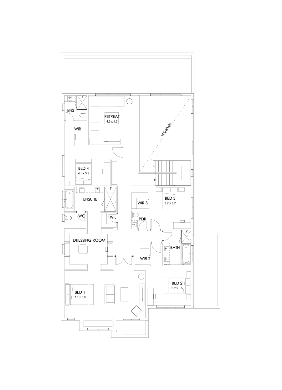 52 First Floor Floorplan (Larger kitchen dining - Flipped)