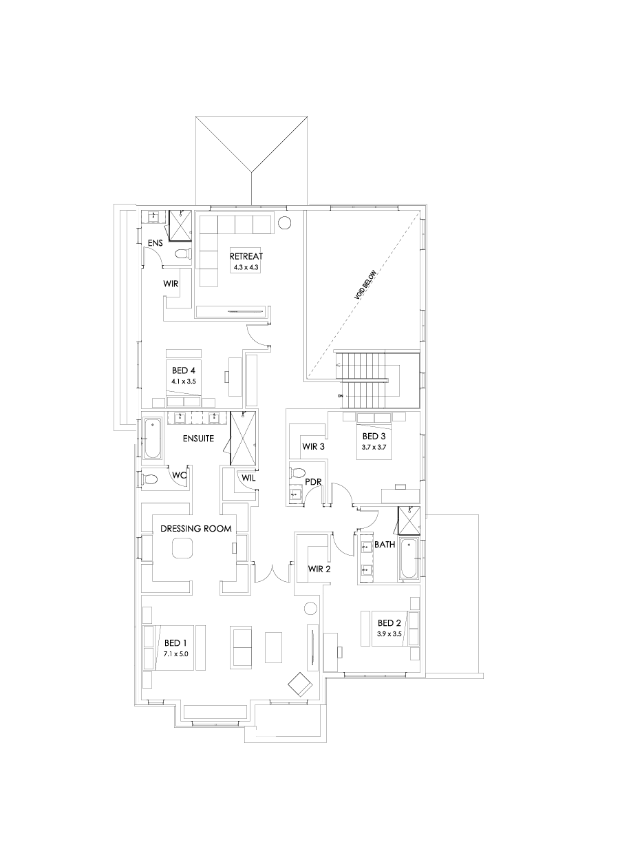 52 First Floor Floorplan (Larger kitchen - Flipped)