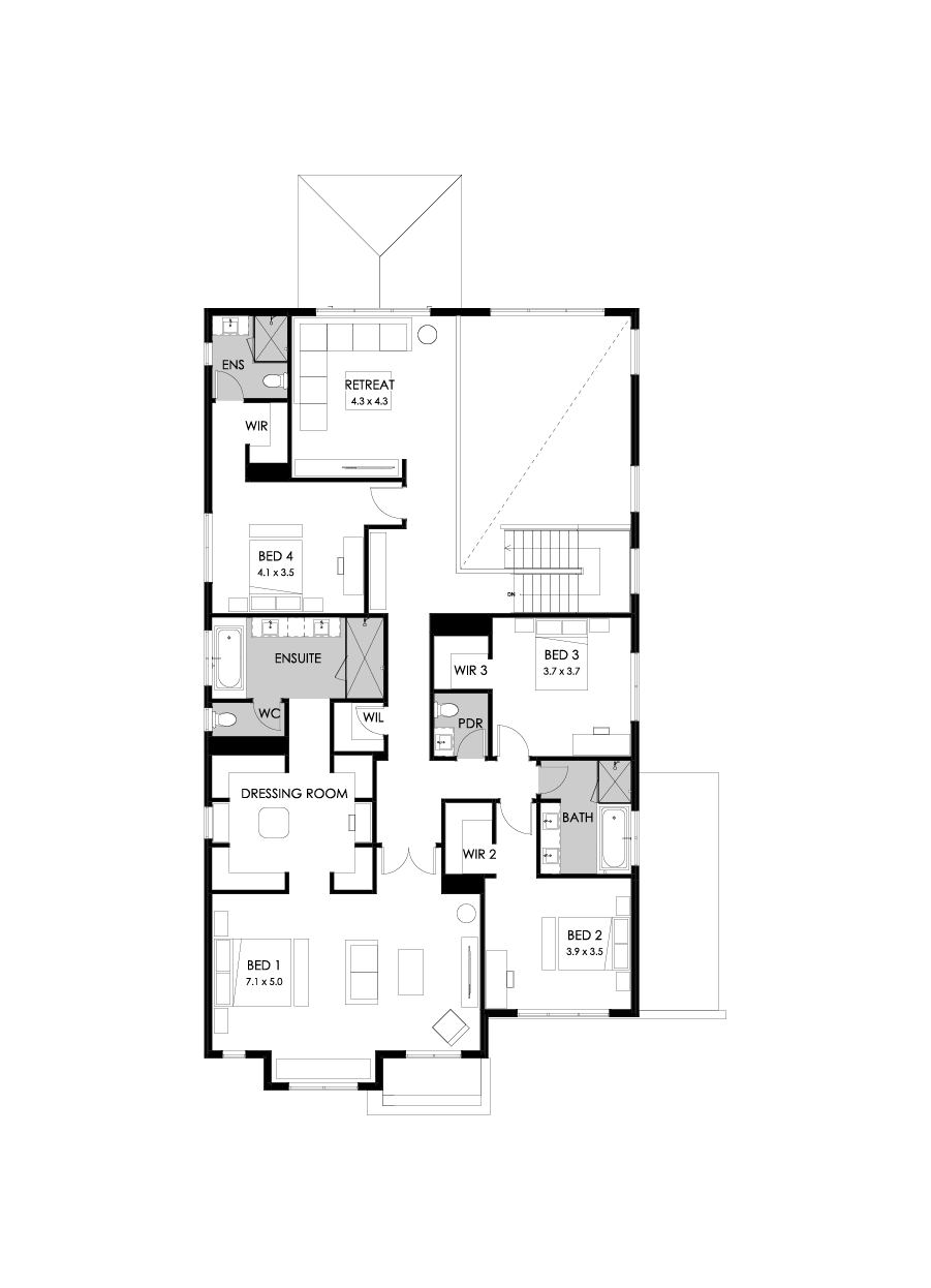 52 First Floor Floorplan (Standard - Flipped)