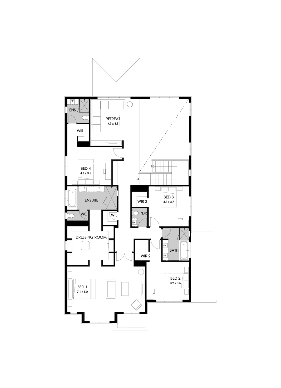 52 First Floor Floorplan (Standard - Flipped)