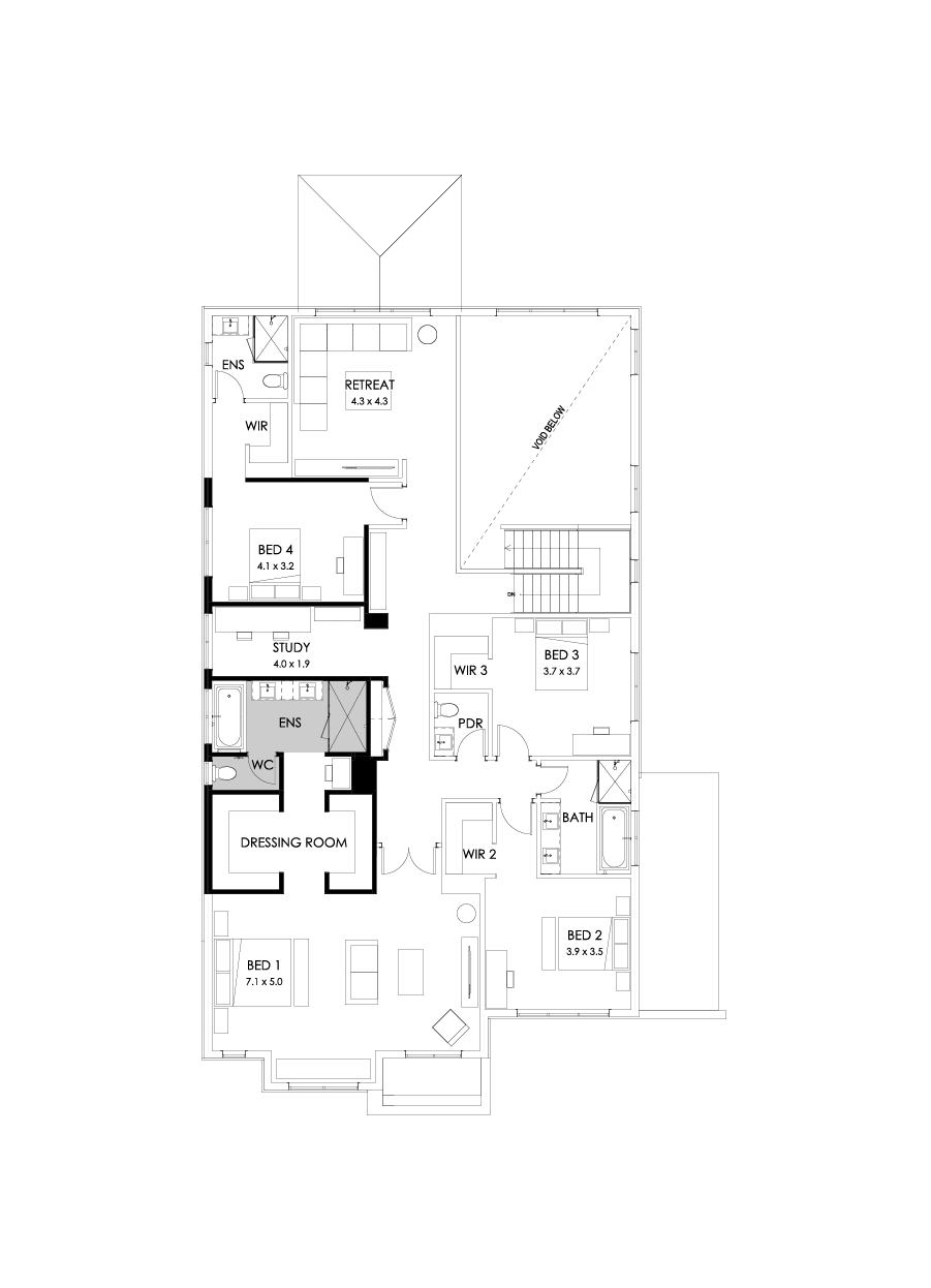 52 First Floor Floorplan (Study - Flipped)