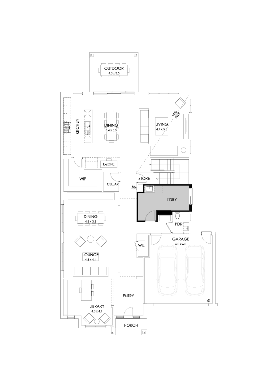 52 Ground Floor Floorplan (Grand laundry - Flipped)