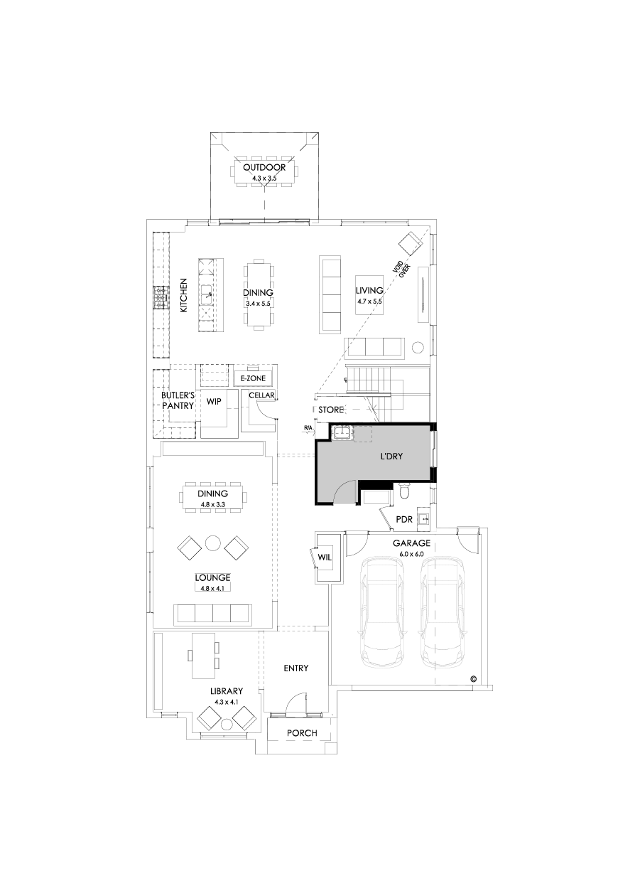 52 Ground Floor Floorplan (Grand laundry - Flipped)