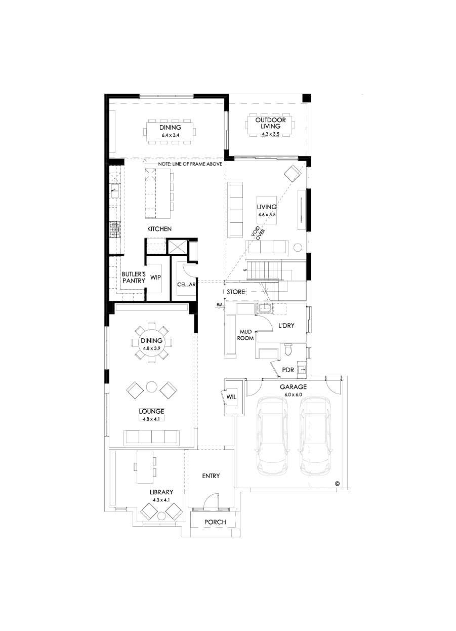 52 Ground Floor Floorplan (Larger kitchen and dining - Flipped)