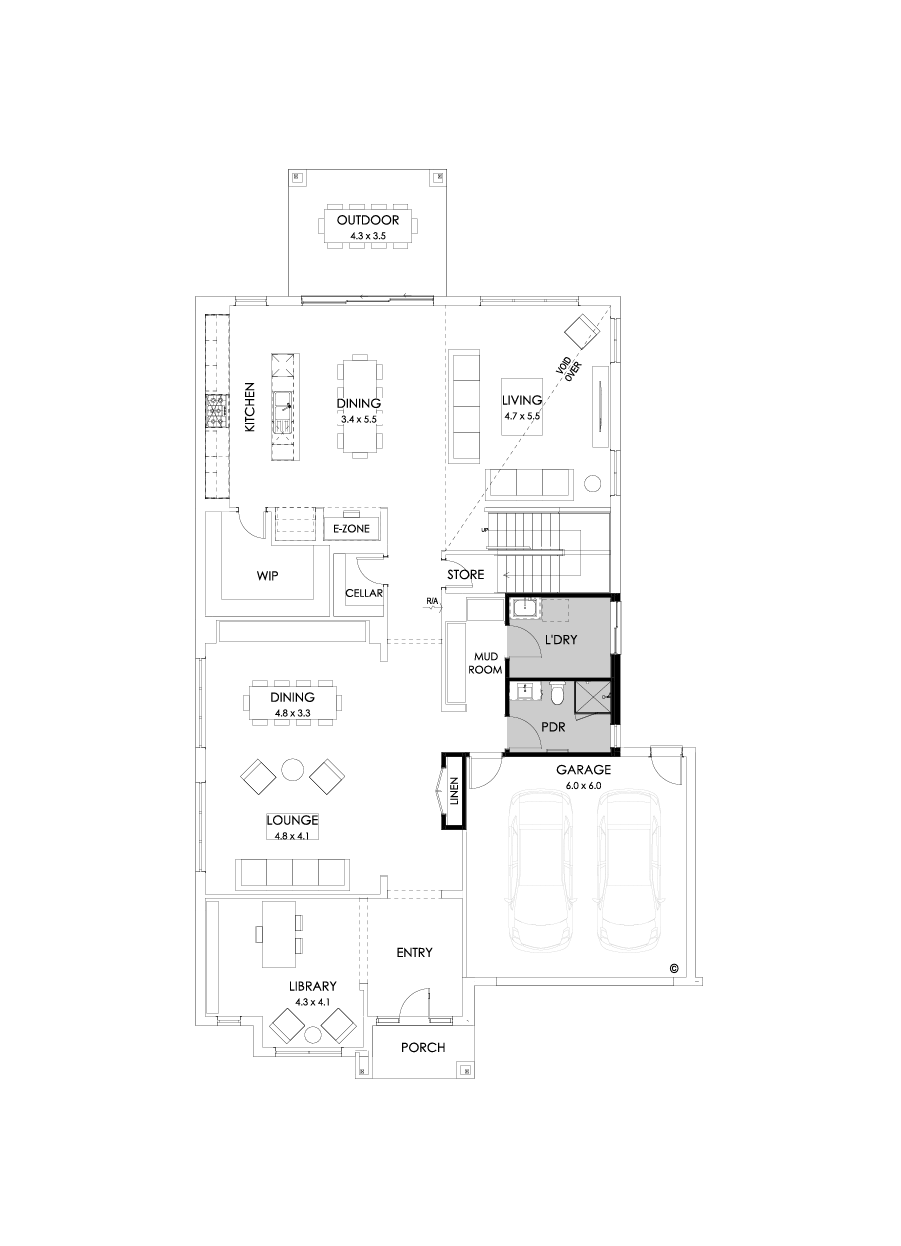 52 Ground Floor Floorplan (Shower to powder - Flipped)