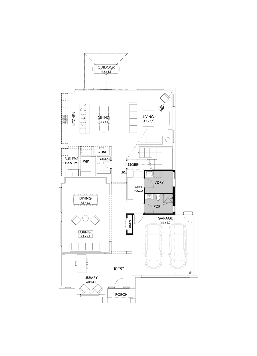 52 Ground Floor Floorplan (Shower to powder - Flipped)