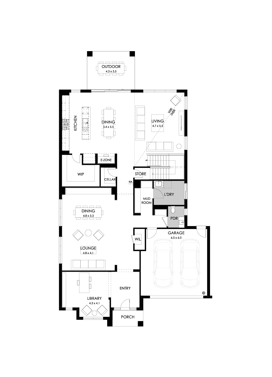 52 Ground Floor Floorplan (Standard - Flipped)