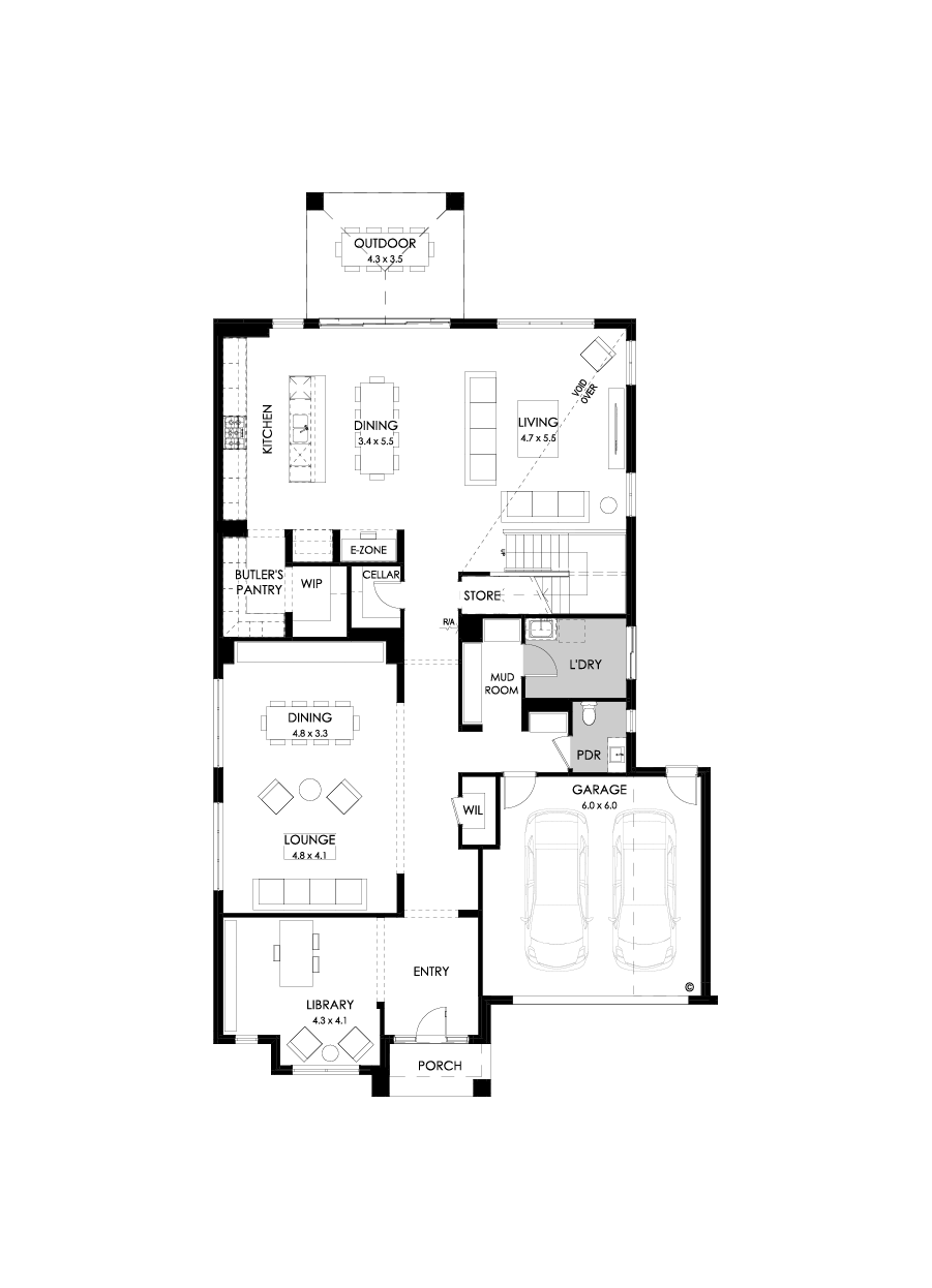 52 Ground Floor Floorplan (Standard - Flipped)