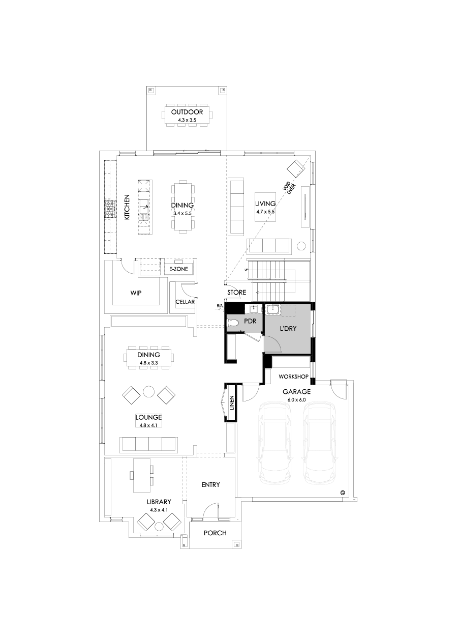 52 Ground Floor Floorplan (Workshop - Flipped)