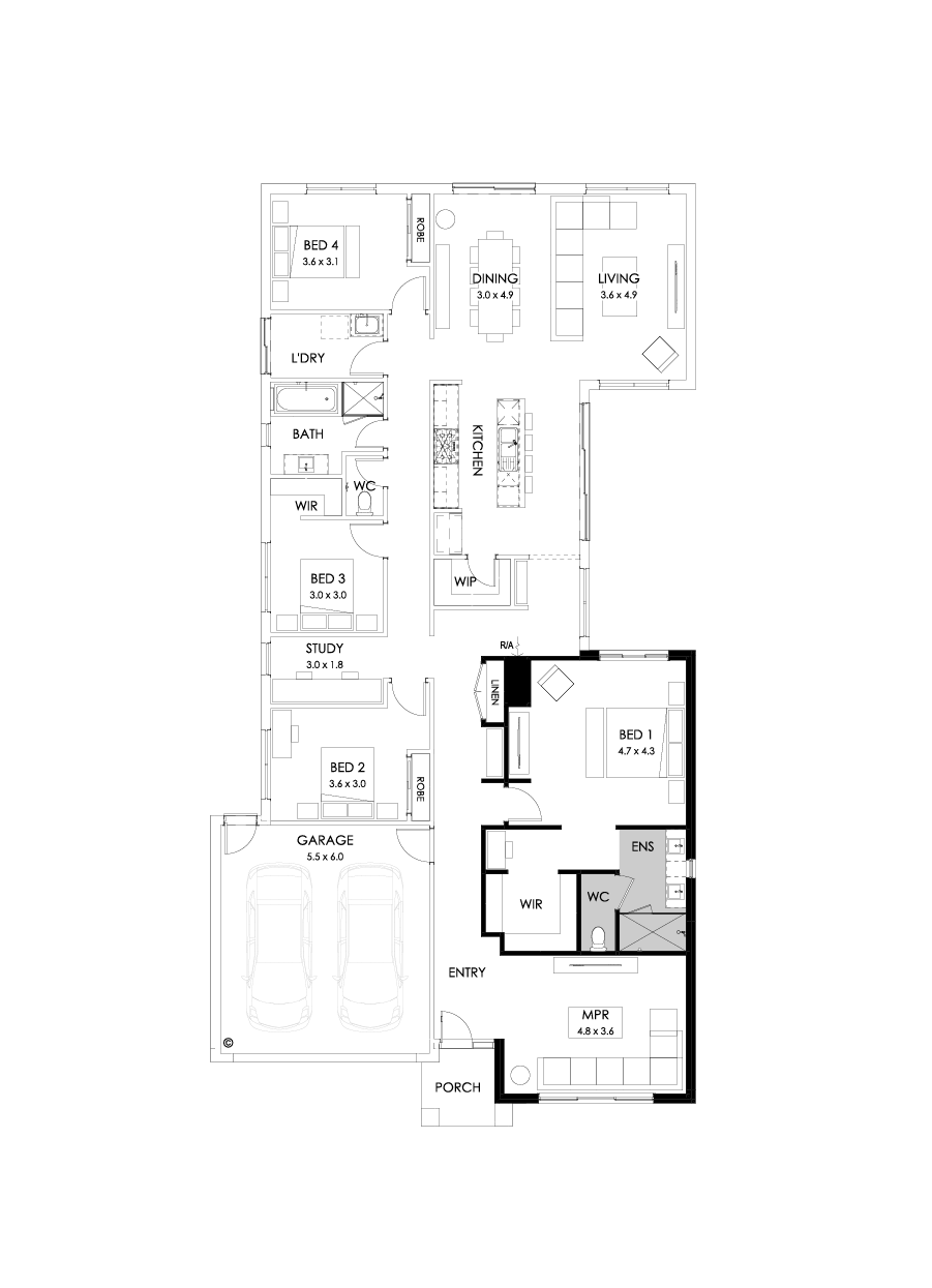 28  Floor Floorplan (Alternate bed 1)