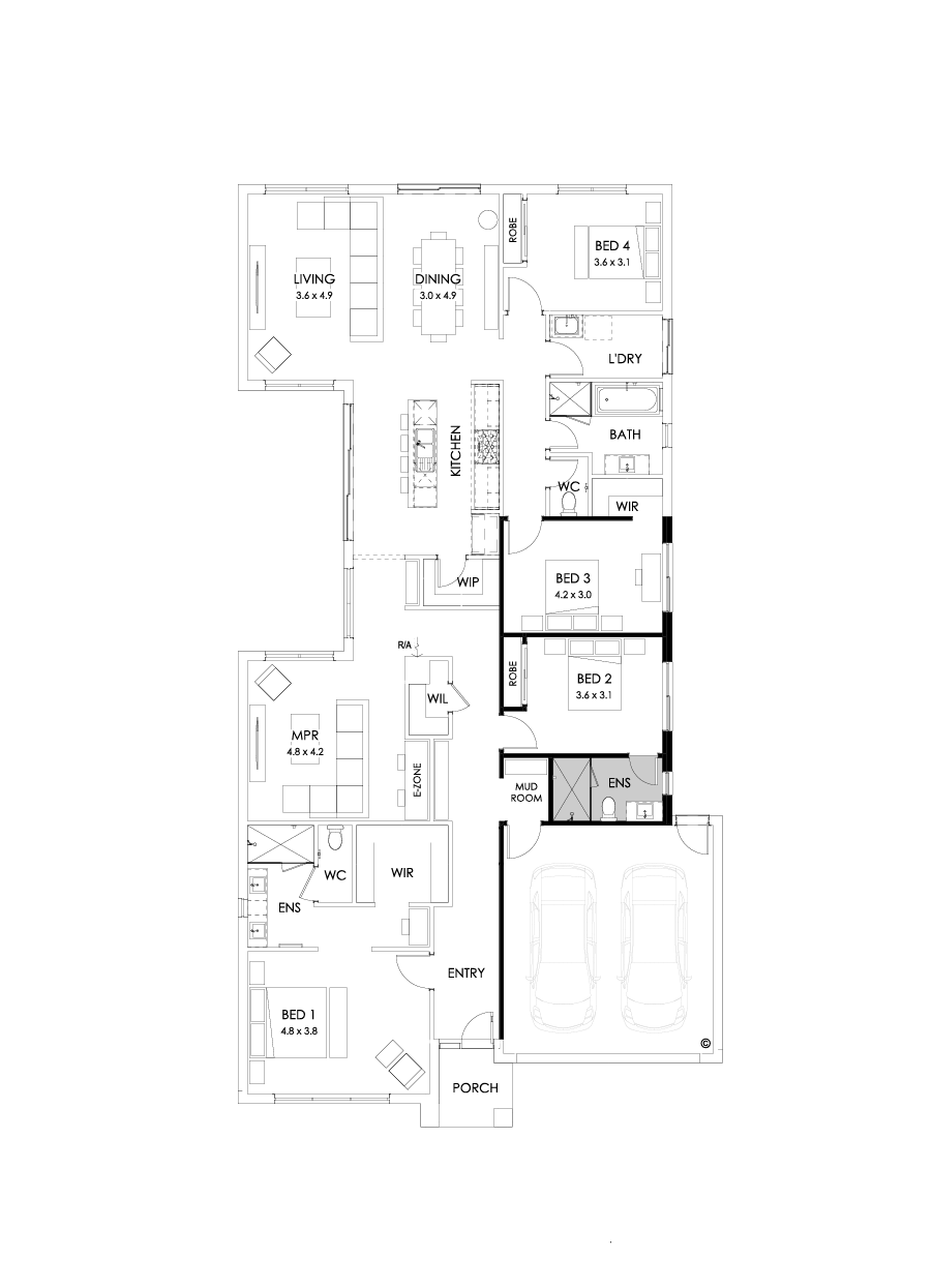 28  Floor Floorplan (Additional ensuite - Flipped)