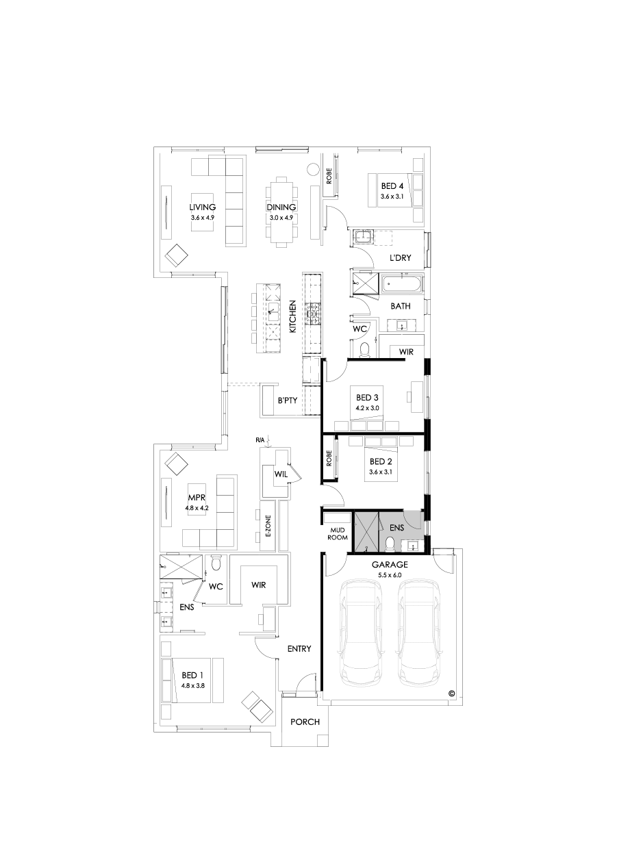 28  Floor Floorplan (Additional ensuite - Flipped)