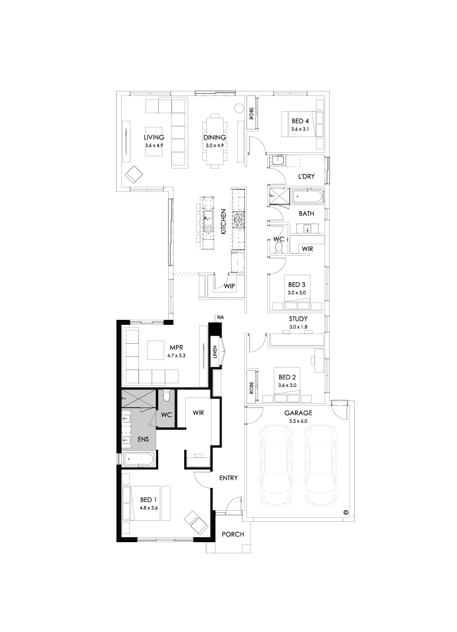 28  Floor Floorplan (Bath to ensuite - Flipped)