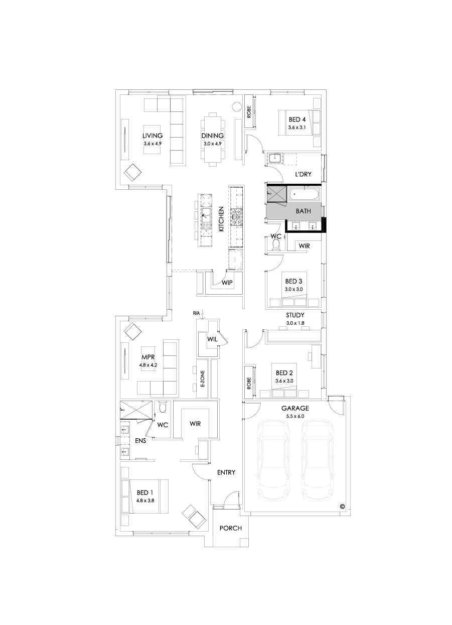 28  Floor Floorplan (Bathroom upgrade - Flipped)