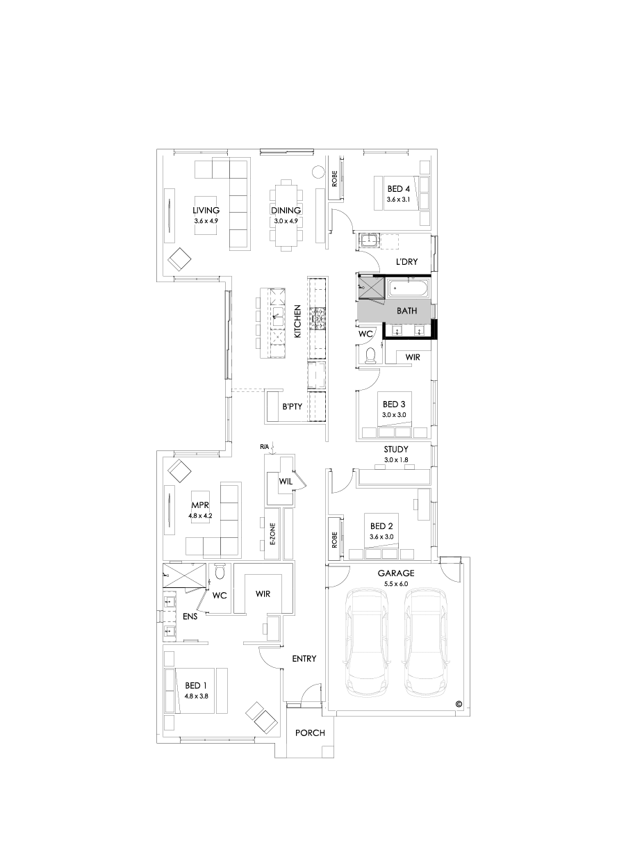 28  Floor Floorplan (Bathroom upgrade - Flipped)
