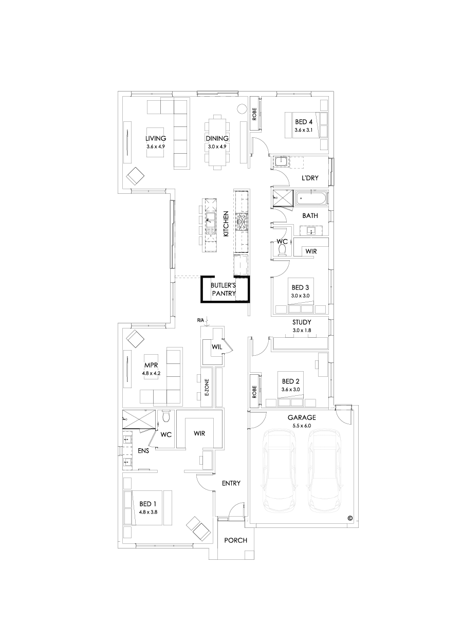 28  Floor Floorplan (Butler's pantry - Included - Flipped)