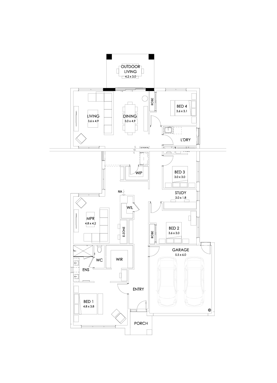 28  Floor Floorplan (Outdoor living - Flipped)