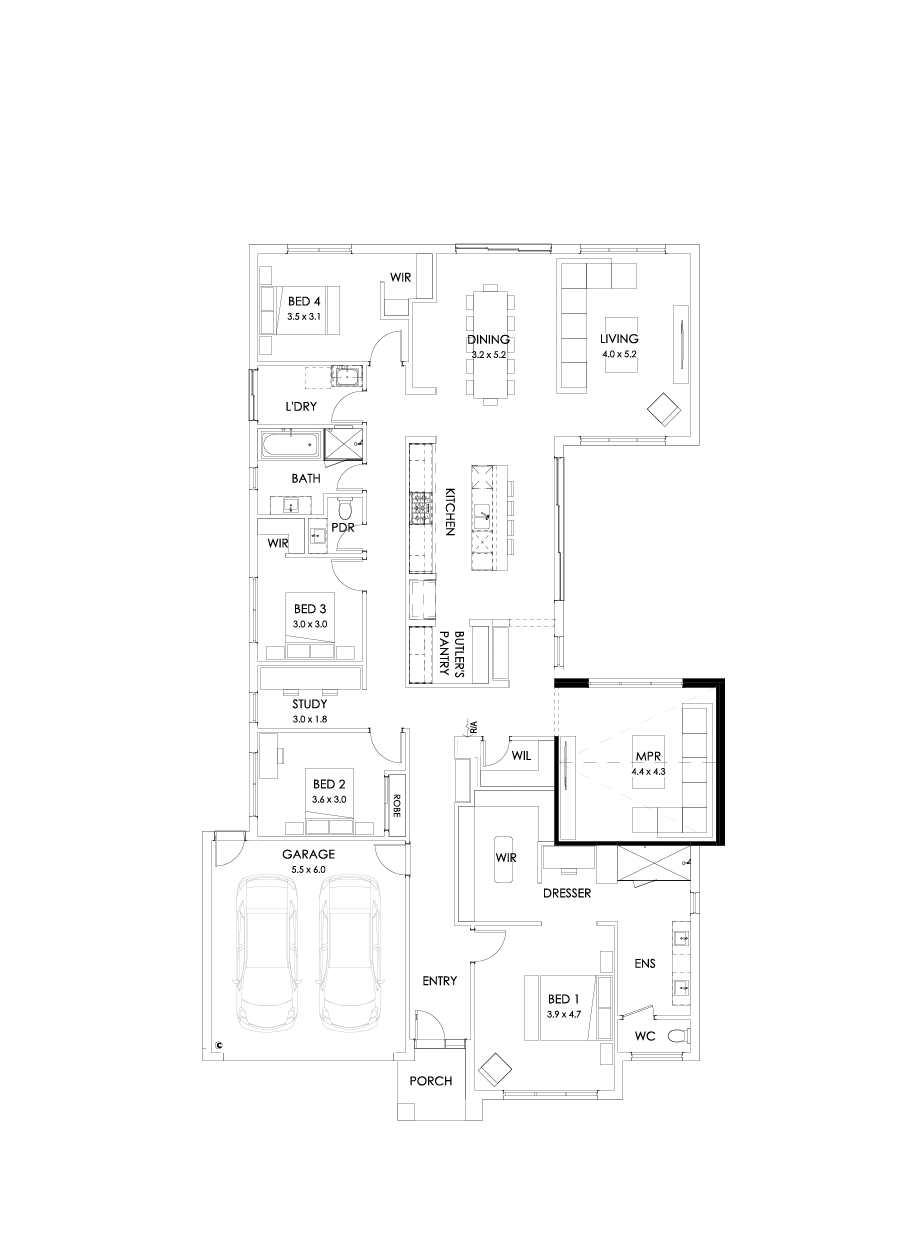 31  Floor Floorplan (Raked ceiling 10.5 deg to larger MPR)