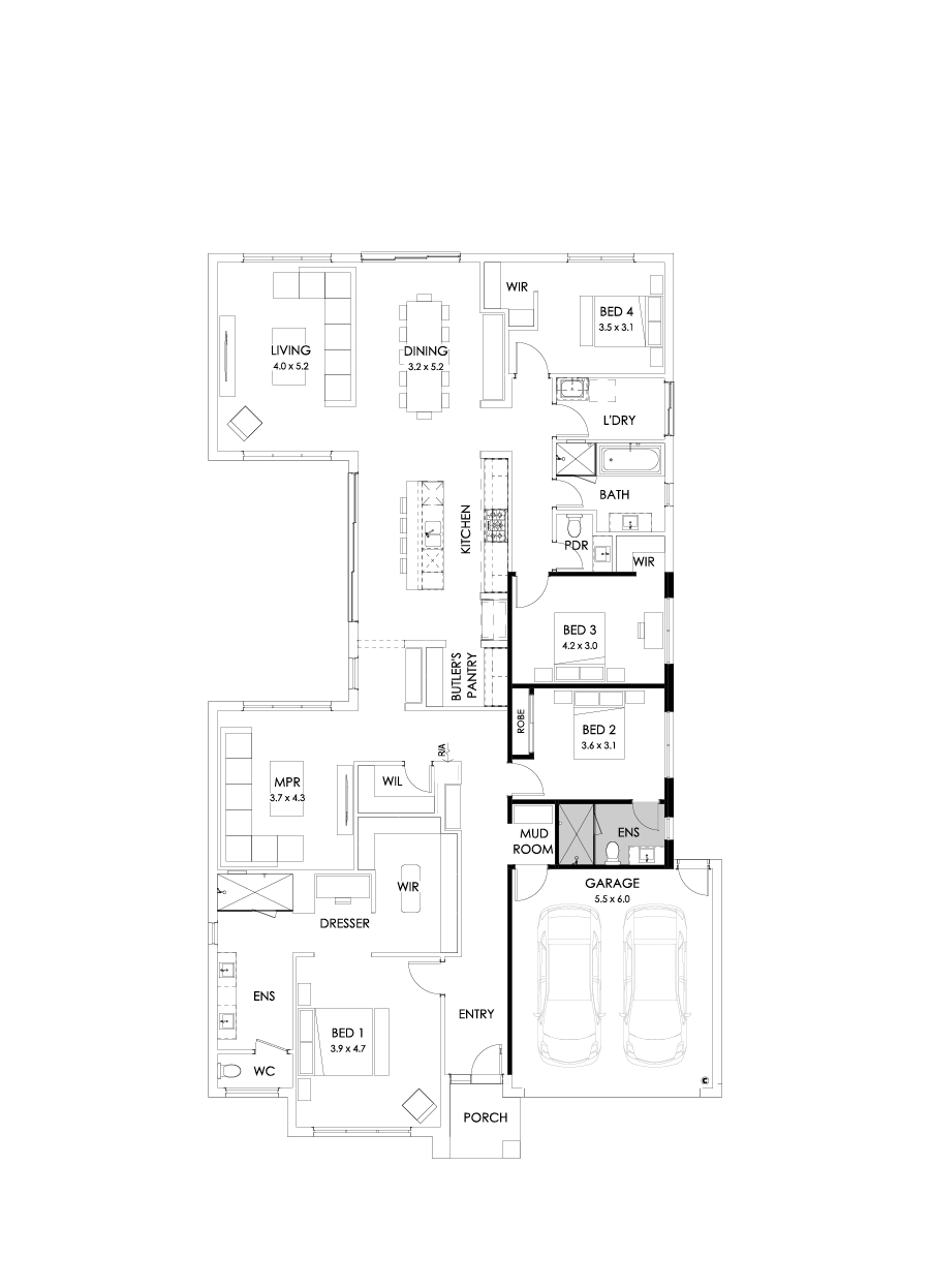 31  Floor Floorplan (Additional ensuite - Flipped)