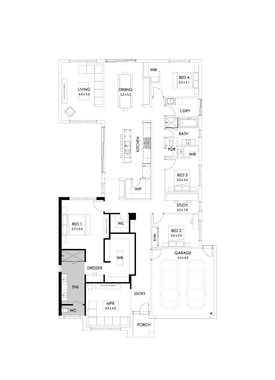 31  Floor Floorplan (Alternate bed 1 - Flipped)