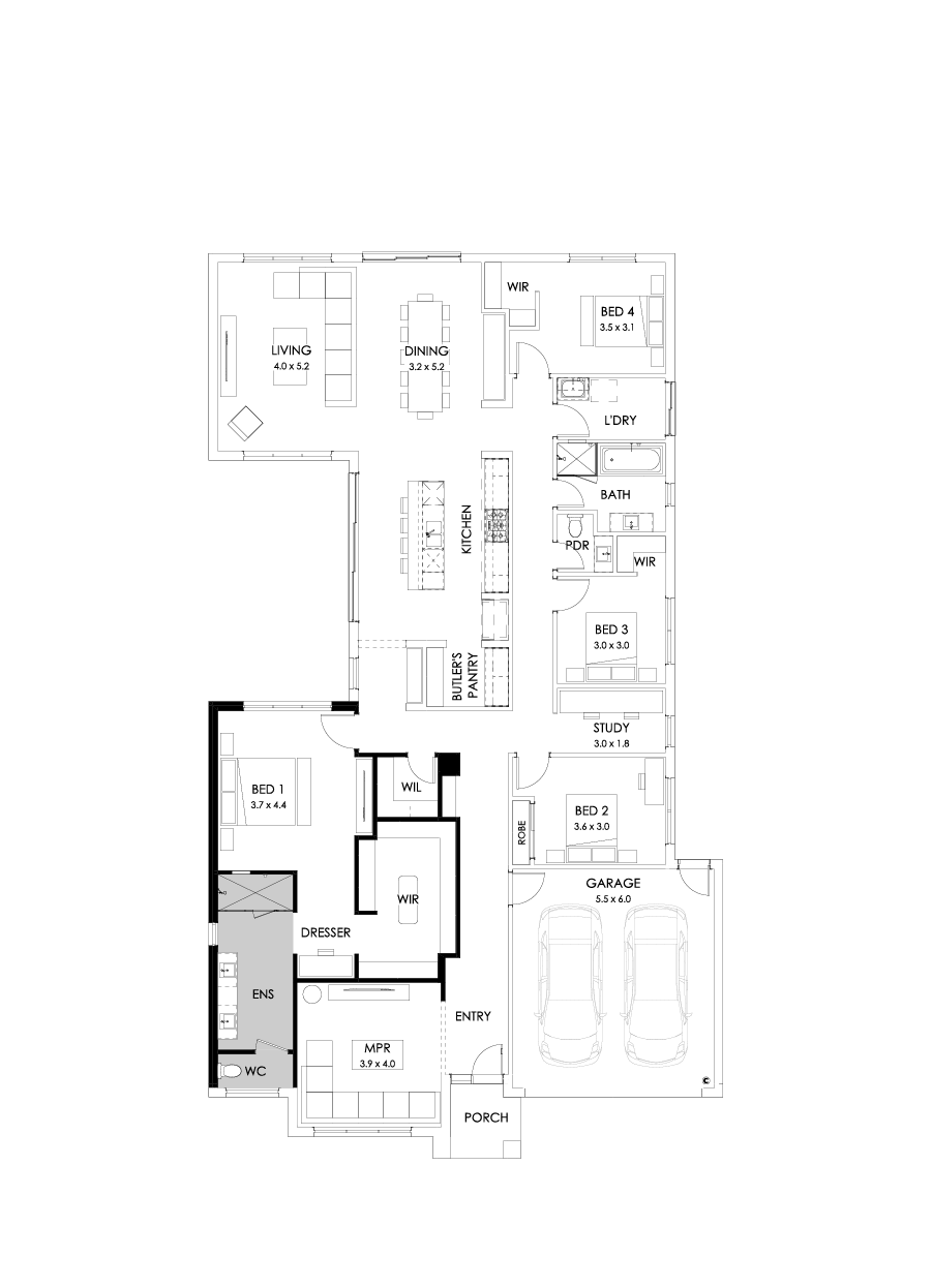 31  Floor Floorplan (Alternate bed 1 - Flipped)