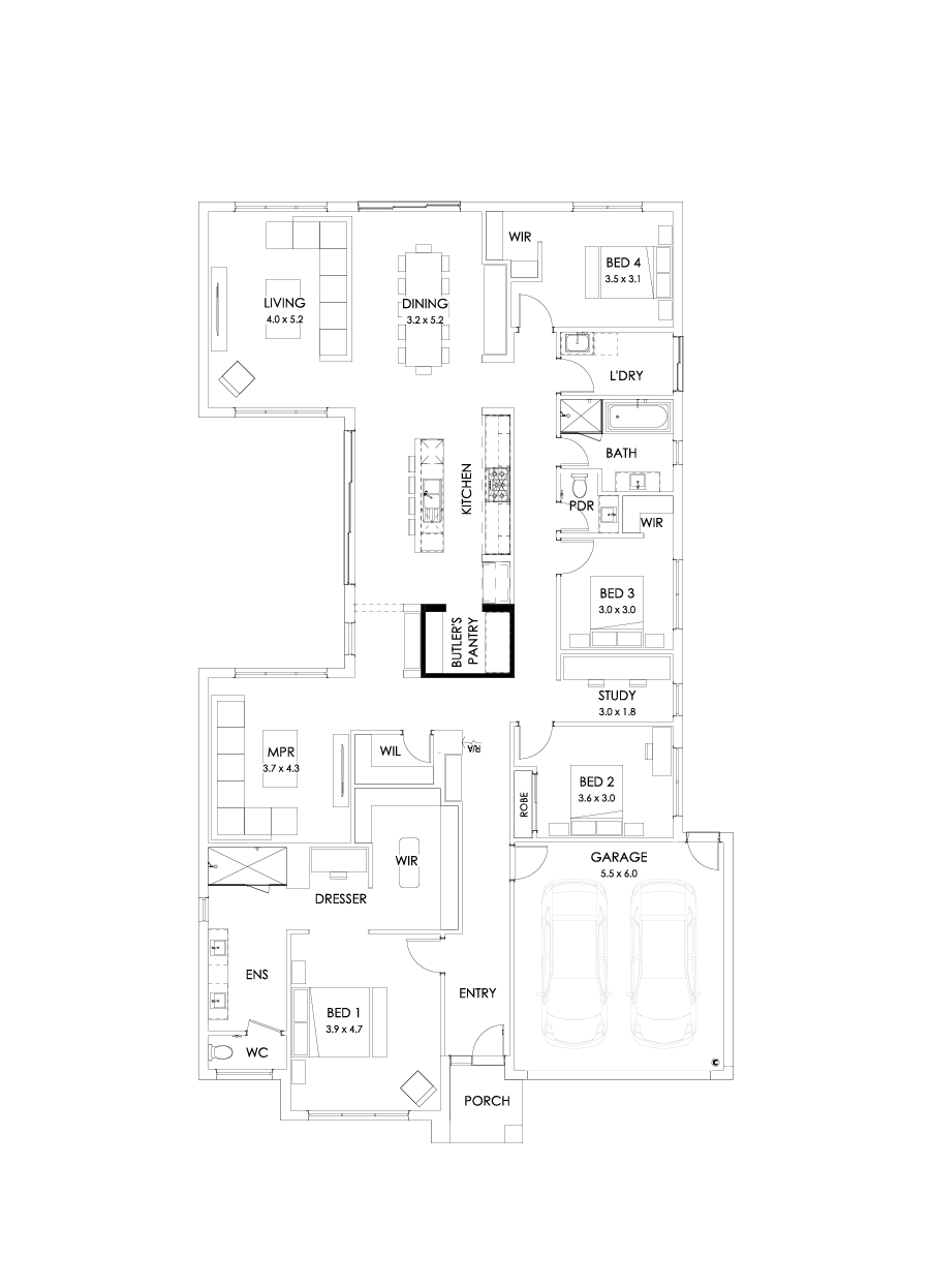 31  Floor Floorplan (Butler's pantry - Flipped)