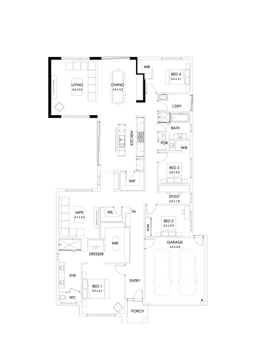 31  Floor Floorplan (Larger living - Flipped)