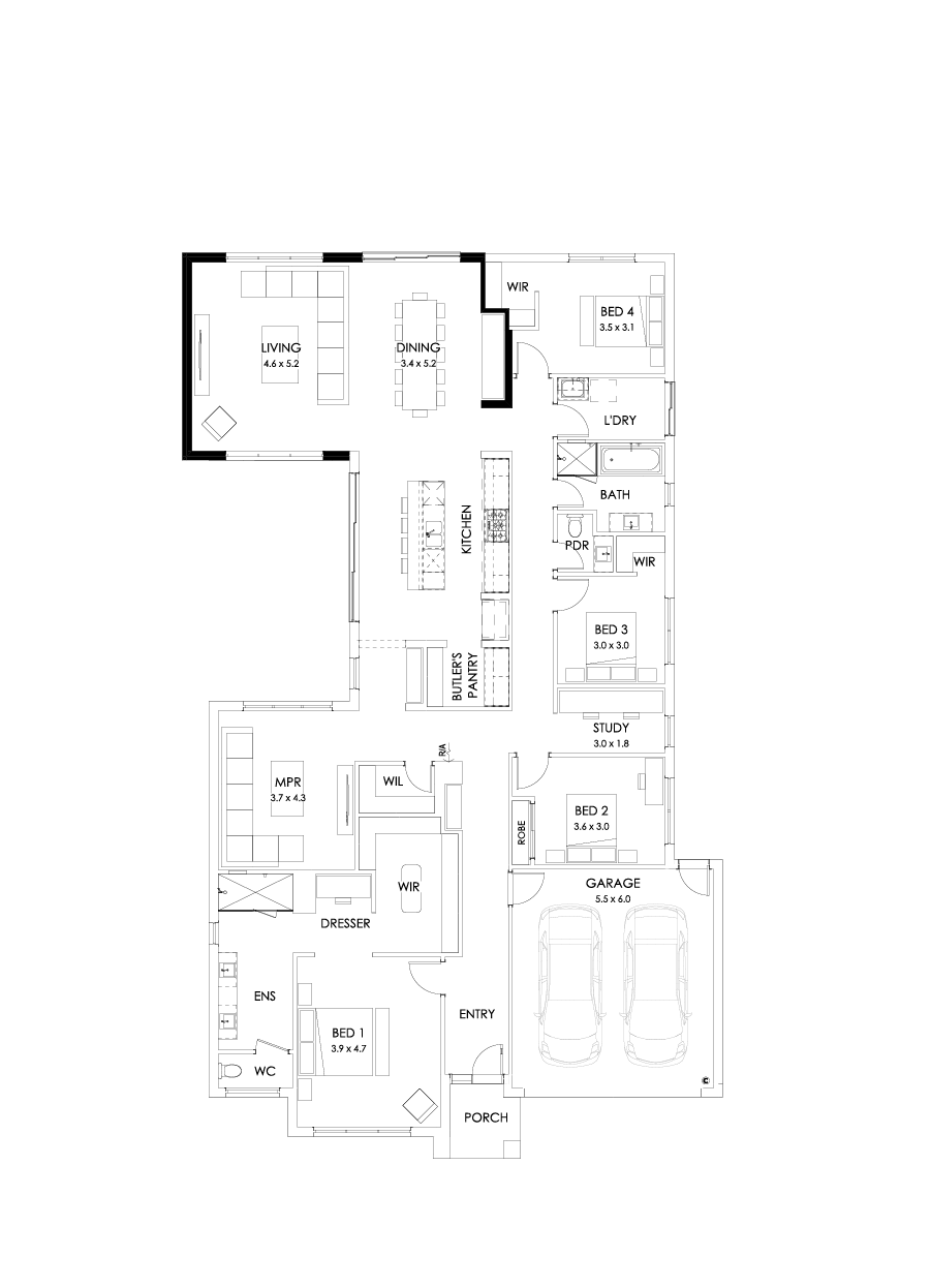 31  Floor Floorplan (Larger living - Flipped)