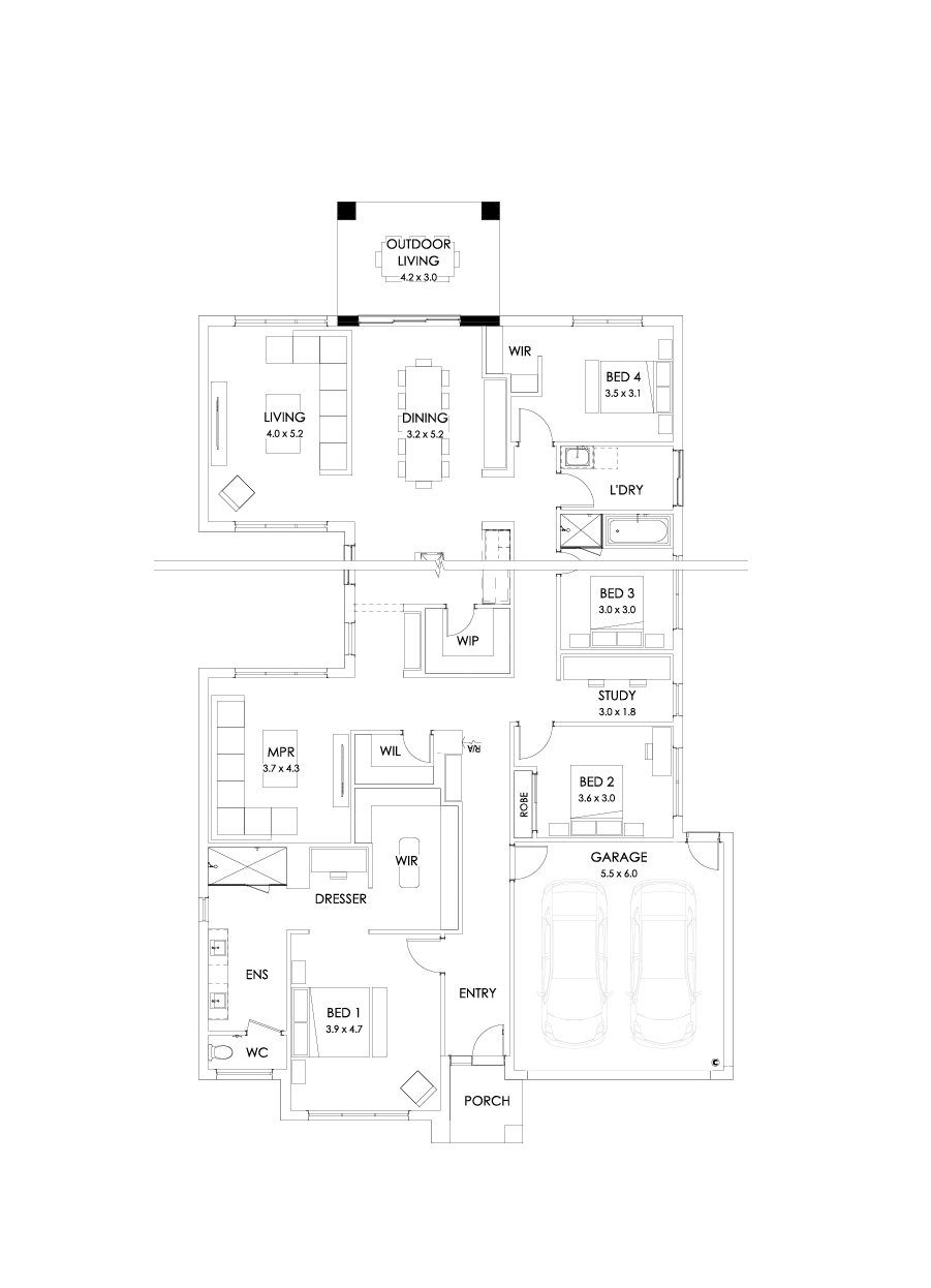 31  Floor Floorplan (Outdoor room - Flipped)