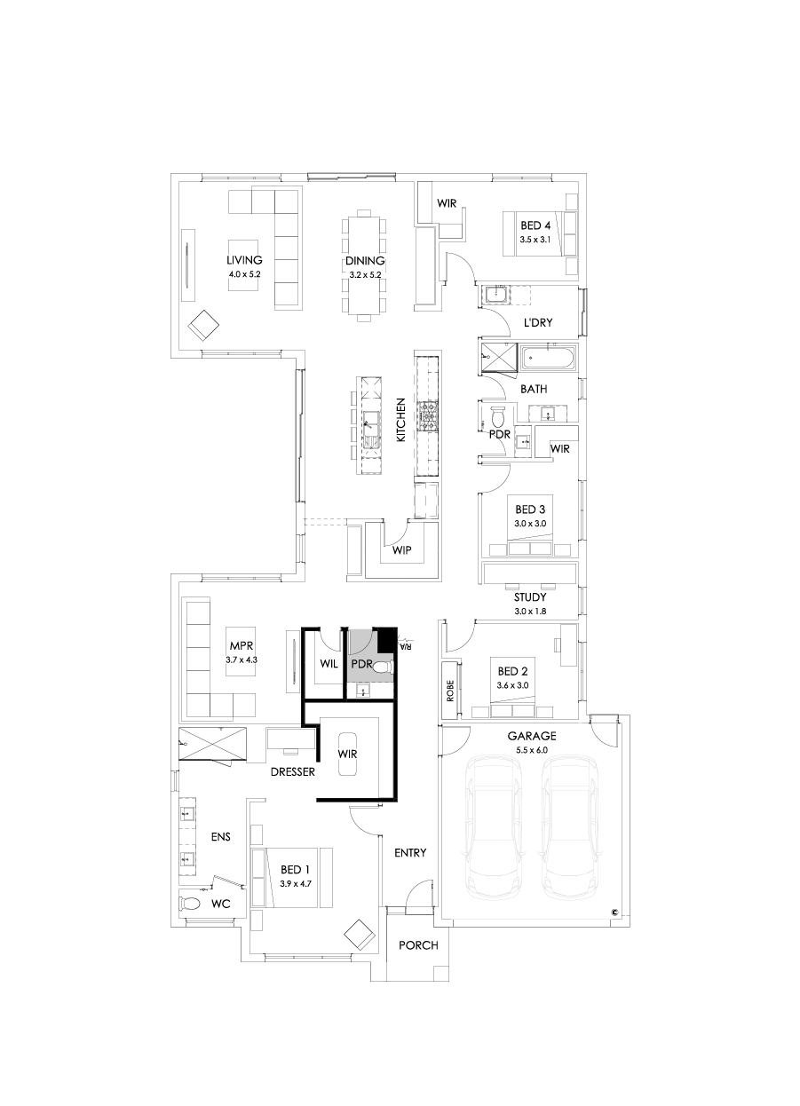 31  Floor Floorplan (Powder room - Flipped)