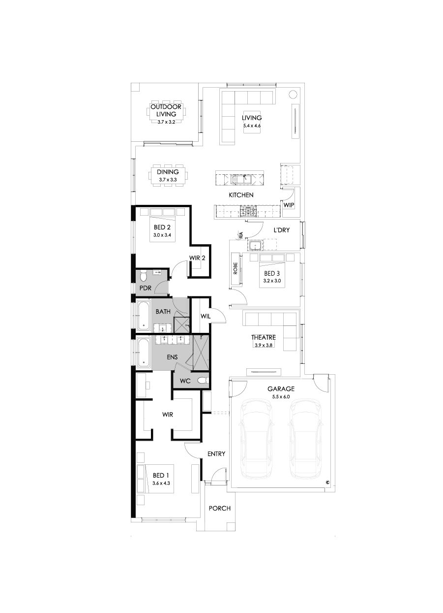 26  Floor Floorplan (3 bedrooms - Flipped)