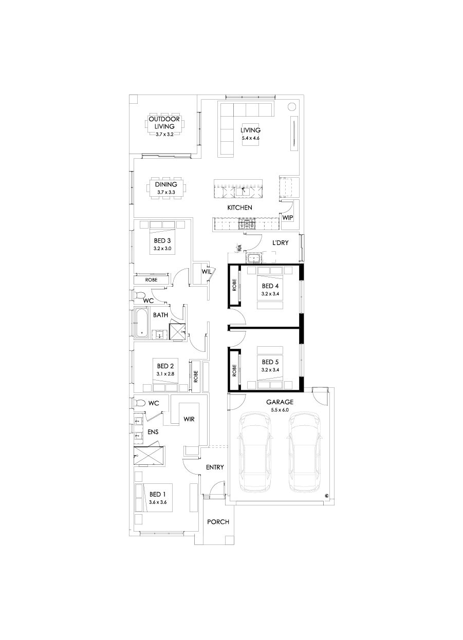 26  Floor Floorplan (5th bedroom - Flipped)