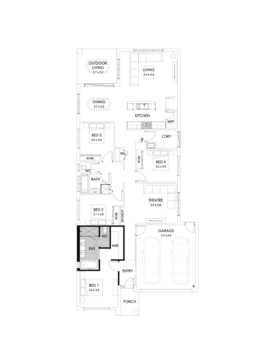 26  Floor Floorplan (Bath to ensuite - Flipped)