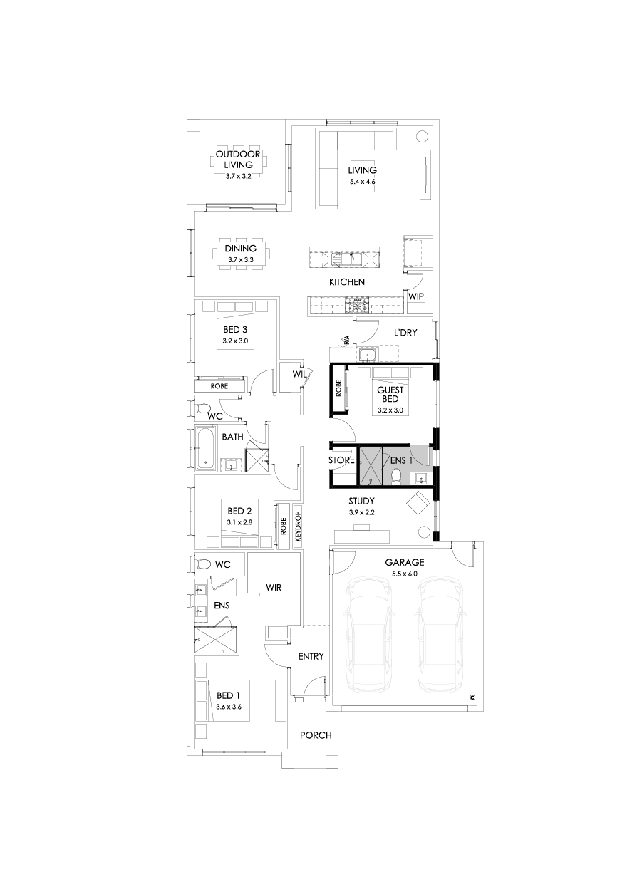 26  Floor Floorplan (Guest bedroom - Flipped)