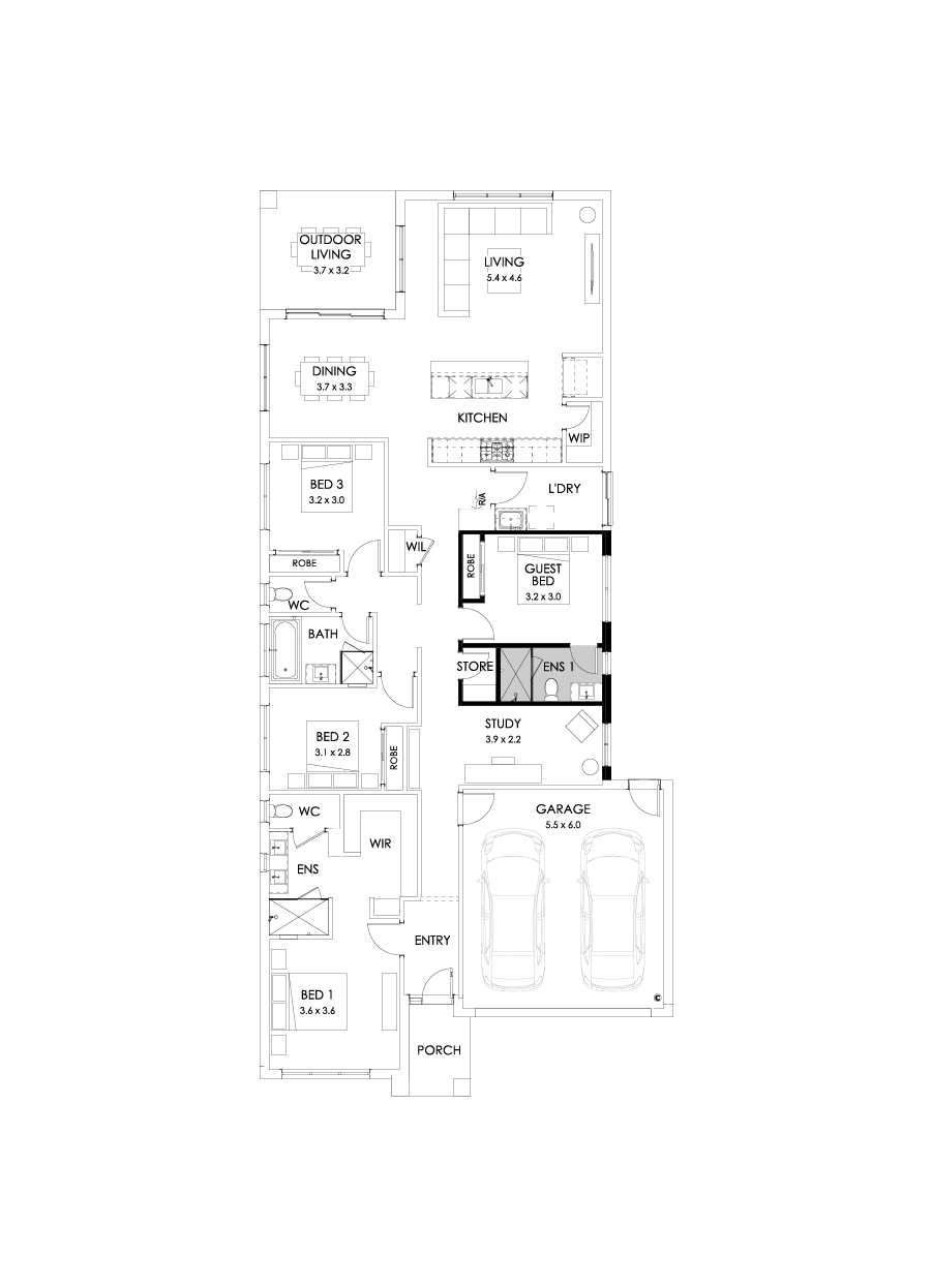 26  Floor Floorplan (Guest bedroom - Flipped)