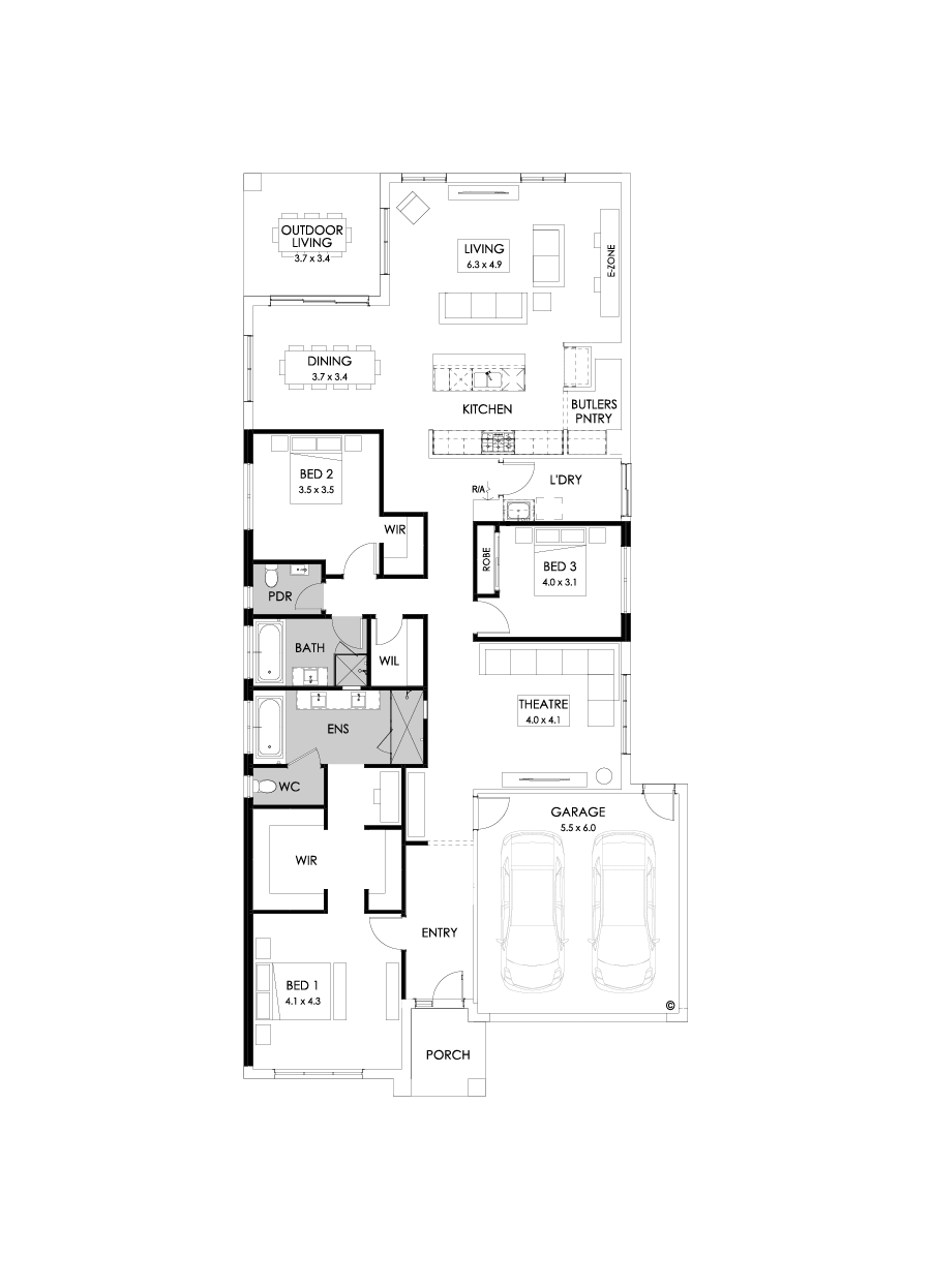 29  Floor Floorplan (3 bedrooms - Flipped)