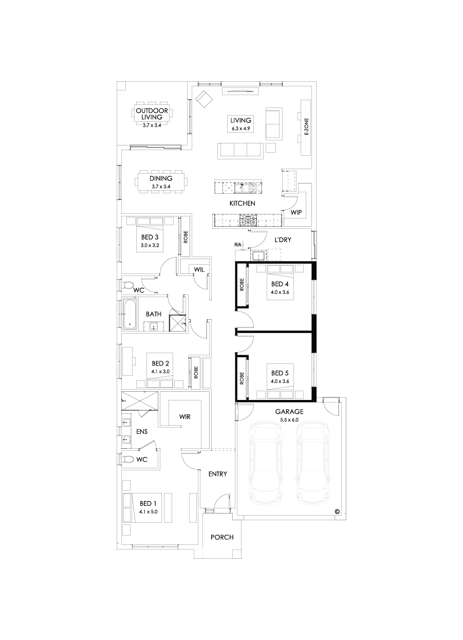 29  Floor Floorplan (5th bedroom - Flipped)