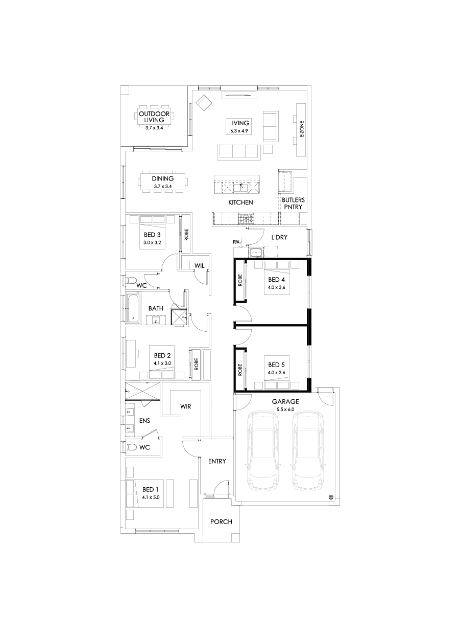 29  Floor Floorplan (5th bedroom - Flipped)