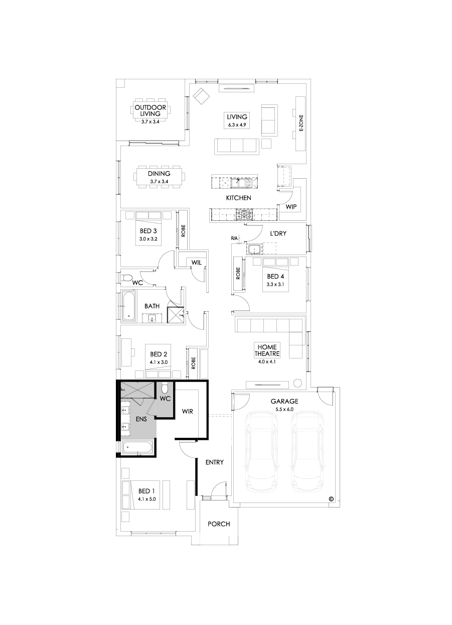 29  Floor Floorplan (Bath to ensuite - Flipped)