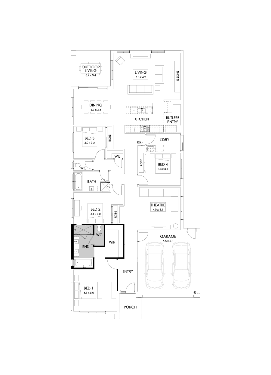 29  Floor Floorplan (Bath to ensuite - Flipped)